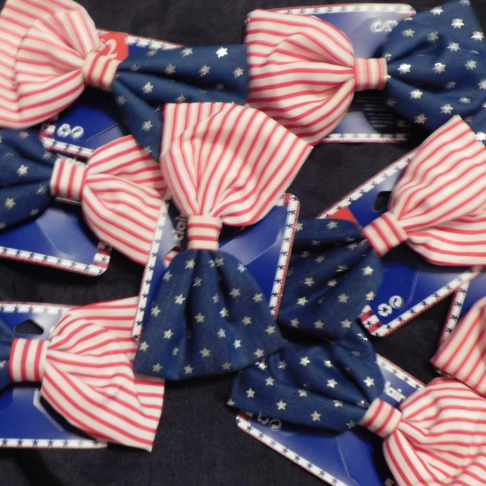 BIG BOWS RED,WHITE,BLUE 8 IN BAG